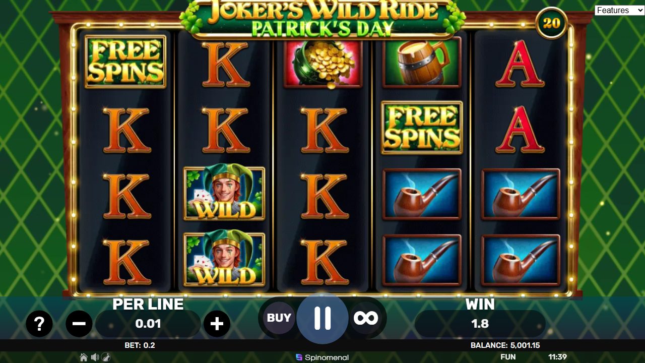 Les cases dorées Free Spins se posent et les wilds joker s'empilent : la roue des tours gratuits s'ouvre.